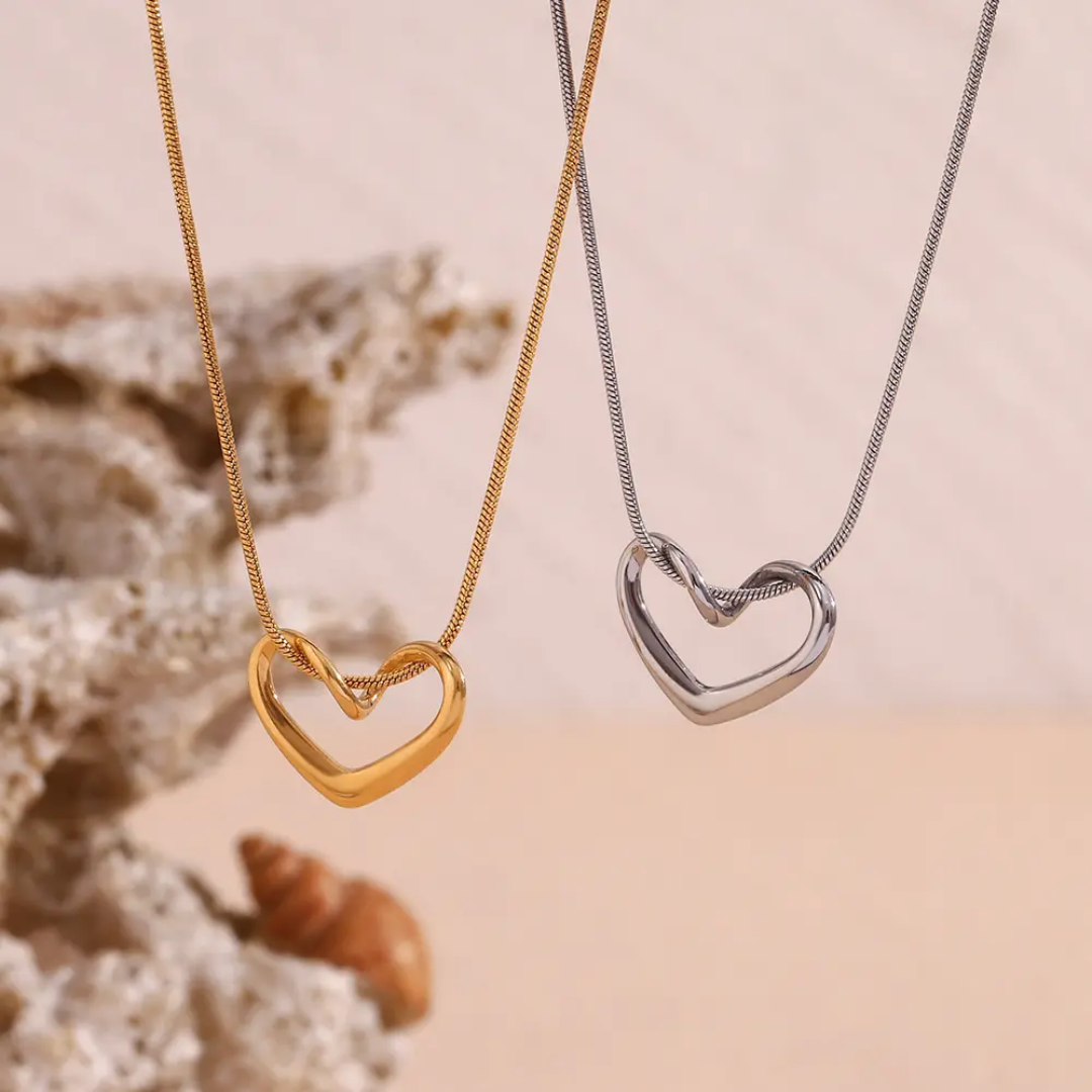 "Two Souls, One Heart" - Anti-Tarnish Gold & Silver Heart Necklace