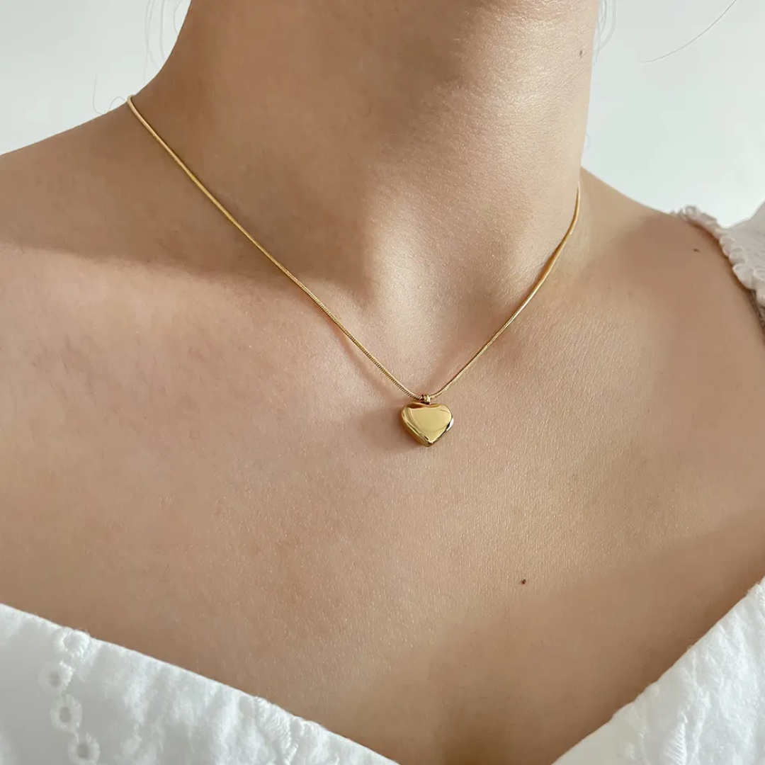The "My Heart is Yours" –  Gold Plated Minimalist Heart Necklace 💖✨