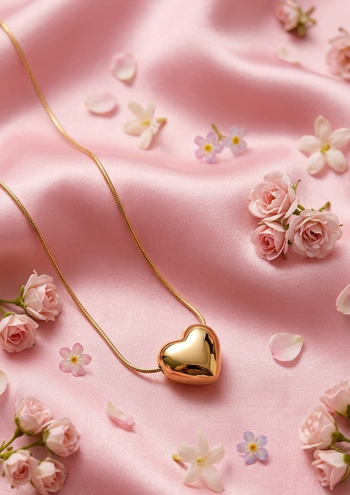 The "My Heart is Yours" –  Gold Plated Minimalist Heart Necklace 💖✨
