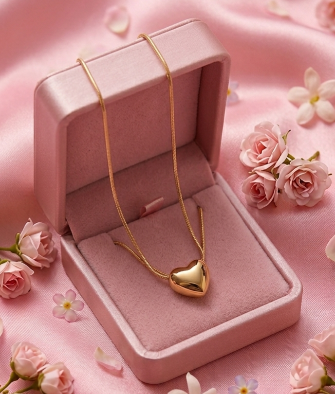 The "My Heart is Yours" –  Gold Plated Minimalist Heart Necklace 💖✨