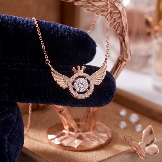 Angel Wings Dancing Stone Necklace 🕊️