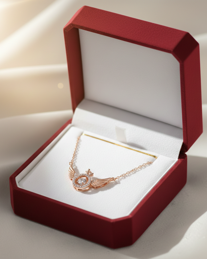 Angel Wings Dancing Stone Necklace 🕊️